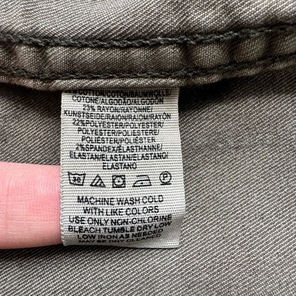 Free People Olive Green Utility Mini Skirt Size 2 - Picture 4 of 6